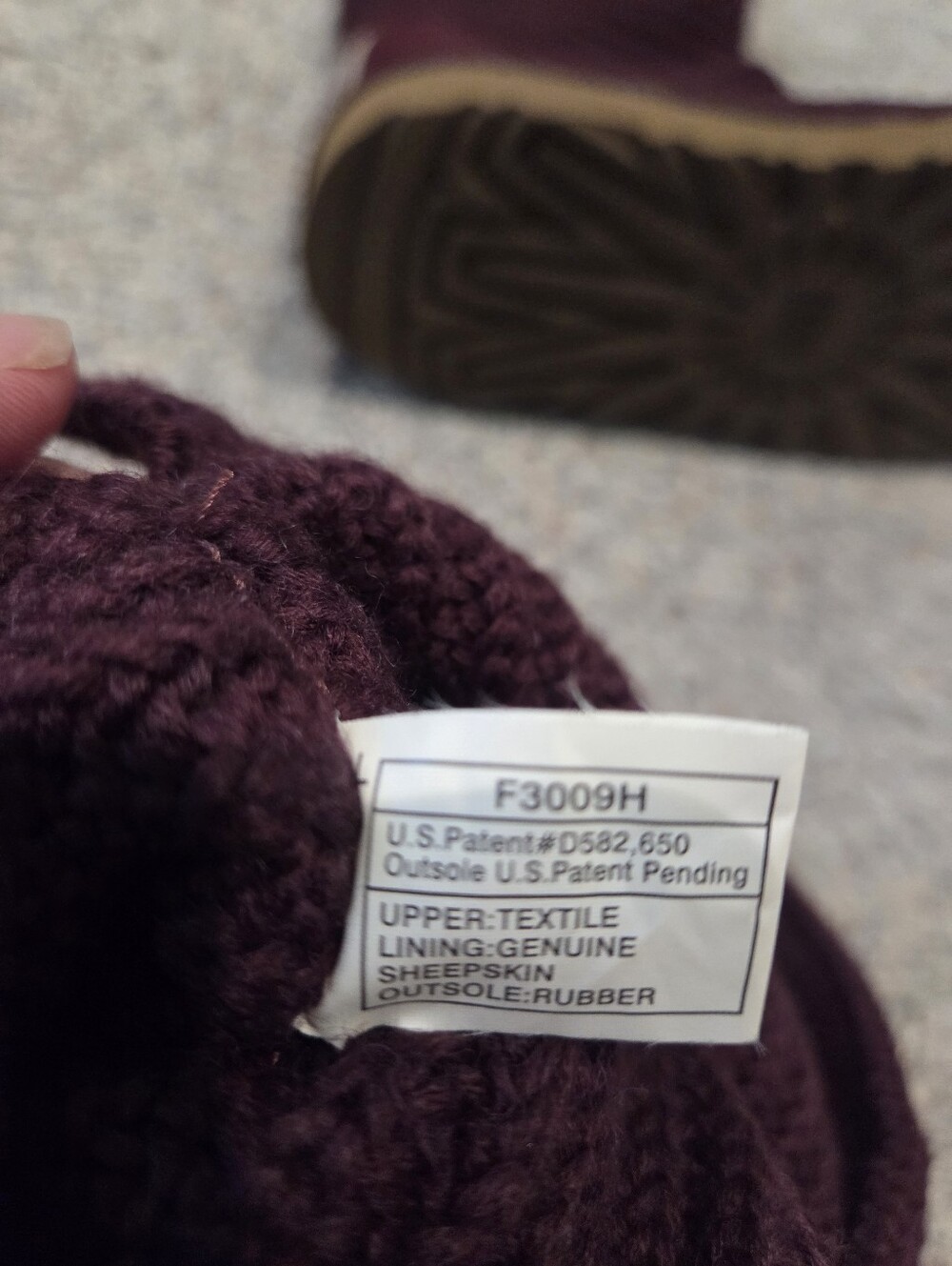 UGG Classic Cardy Knit Boots burgundy Womans Size 6 - Picture 6 of 11